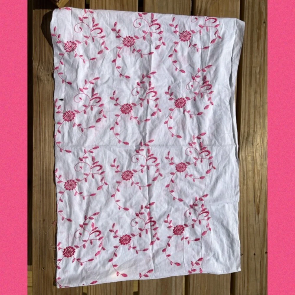- Pink Floral Embroidered Infinity Scarf! NEW!